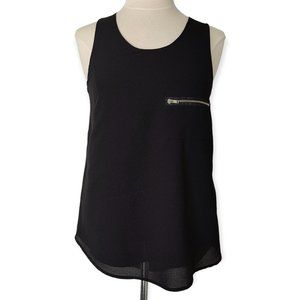 Paper Crane Black Zipper Tank S Industrial Y2K Goth